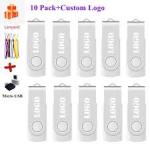 10 Pack Usb Flash Drives 32GB 16GB Pen Drive 128GB Pendrive 64GB OTG 2 IN 1 Memoria Stick 8GB 4GB