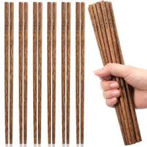 10 Pieces Reusable Chinese Wooden Chopsticks