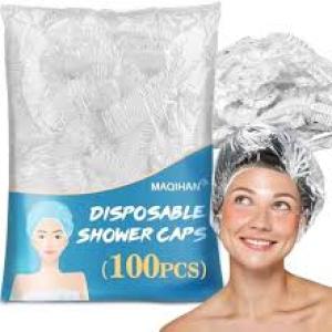 100 Packs Disposable Shower Caps-Hotel, Spa,Bath,Cooking Etc