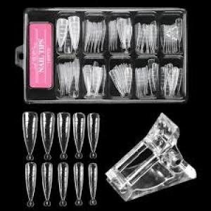 100Pcs Nail Tips With Scale + Nail Clip For Nail Extension