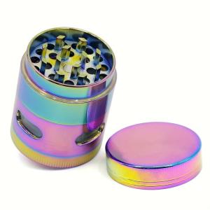 1.7 Inch New Fashion Grinder Cool Ice Blue 4-layear Side Window Smoke Grinder Fragrance Grinder