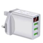 5V 3A Charger Head Digital Display High Compatibility-White