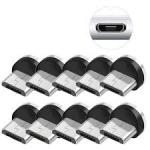 10PCS/SET Round Magnetic Cable Plug 8 Pin Micro-USB Plugs Fa