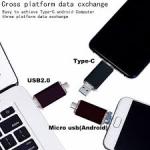 128GB USB OTG Flash Drive - Black +Free Type C Adapter