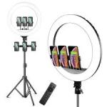 14 Inches Ring Light With Tripod Stand + Remote Control + 3 Phone Holder