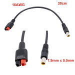 16AWG Wire DC 7.9mm X 5.5mm Adapter To 30A Connector Cable,
