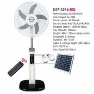 17.2"Rechargeable Fan+Remote+LED Light + Free Gift