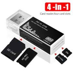 1Pc USB 2.0 4 In 1 Memory Multi Card Reader For M2 SD-Blue