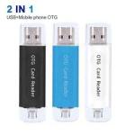 2 In 1 USB 2.0 Phone OTG Dual TF SD Card Reader-Black
