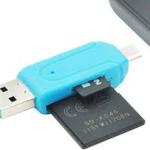 2 In 1 USB OTG Card Reader Universal Micro USB TF SD-Blue