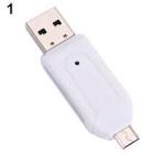 2 In 1 USB OTG Card Reader Universal Micro USB TF SD-White