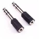 2 PIECES - 6.5mm Male To 3.5mm Female Jack Stereo Headphone Audio Adapter