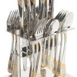 24 Pieces Cutlery Set - Spoon/ Fork/Knife Set With Holder