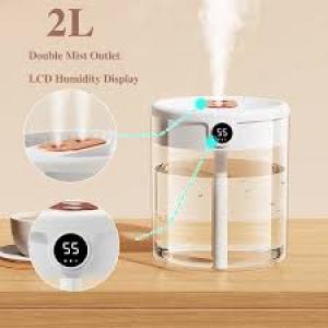 2L Ultrasonic Cool Mist Night Light Humidifiers With 2 Spray