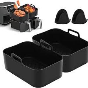 2Pcs Air Fryer Silicone Pot Airfryer Basket Liners