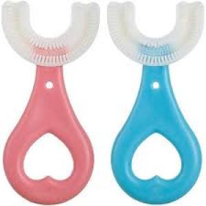 2pcs Silicone U-Shape Kids Manual Toothbrush