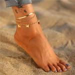 3 In 1 Gold Plated Ankle Leg Chain Set Silver