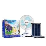 3 In 1 Rechargable Desk Fan Solar Power +Table Lamp + Bulb