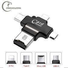 3 In 1 Type To Micro SD TF Adapter OTG Cardreader Smart Memory Card Reader For IPhone IPad
