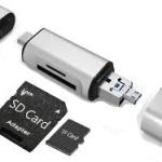 3 In1 OTG Type-C Card Reader USB 3.0 USB A Micro USB Combo To 2 Slot TF SD Type Card Reader For