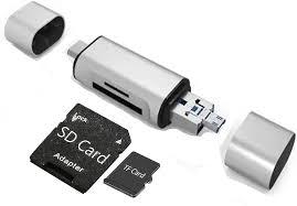 3 In1 OTG Type-C Card Reader USB 3.0 USB A Micro USB Combo To 2 Slot TF SD Type Card Reader For