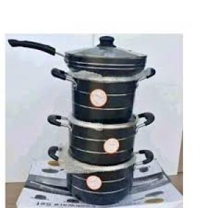 3 Non Stick Pots 20, 22, 24cm + Frying Pan