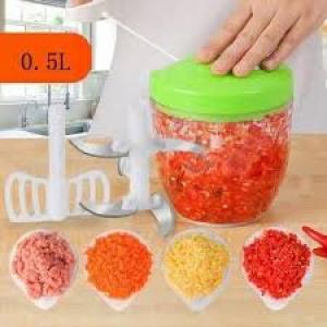 4 Blades Manual Meat Grinder 0.5L Vegetable Cutter