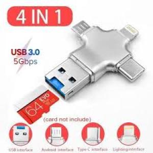 4 In 1 Card Reader Type Micro USB Adapter Micro SD Card Reader Card For IPhone