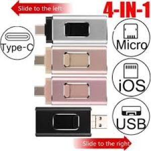 4 In 1 Type-C Otg Usb Flash Drive Memory Stick For Iphone Android Pc 256 Gb