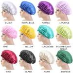 4 Ladies Satin Bonnet Sleep Cap + Elastic Band-Bath Wrap