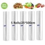 5 Rolls/Batch Food Vacuum Bags For Vacuum Sealer Storage