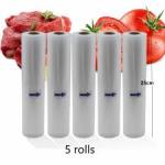 5 Rolls/Batch Food Vacuum Bags For Vacuum Sealer Storage-Transparent