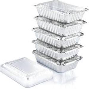 50 Pieces Big Size Aluminum Takeaway Container With Lid,Pan