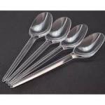 50pcs Plastic Transparent Multi Purpose/Party Feeding Spoon