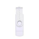 64GB USB 2.0 Phone And Computer Dual-use Rotary OTG Metal U Disk (White)