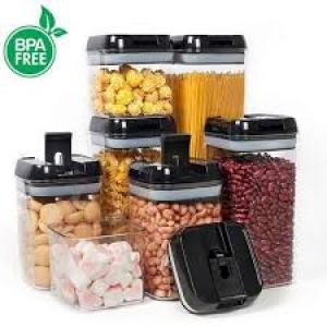 7 Airtight Food Storage Containers-Clear Plastic-Great Lids