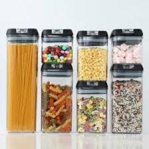 7 Pieces Transparent Kitchen Storage Container With Tags