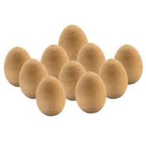 915 Generation 10Pcs Large Wooden Eggs Easter DIY Unfinished Wood