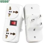 AC Extension Universal Socket With EU UK US Plug 6 USB Outlet + Free Travel Adapter