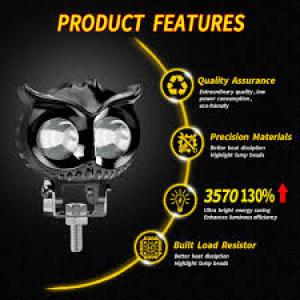 LED Waterproof Owl Motorcycle Spotlights Working Lights