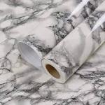 Marble Print Wallpaper Home Kitchen Adhesive Liner Cover WHI