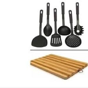 Non Stick And Wooden Spoon Sets With Chopping Board