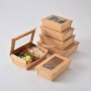 Paper Food Box With Transparent Window For Salad & Chops