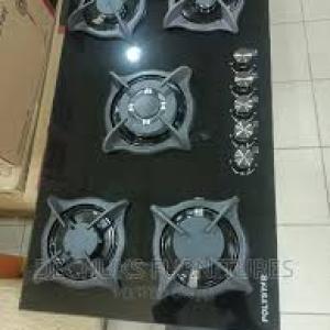 Polystar 5 Burners In-Built Gas Hob With Tempered Glass.