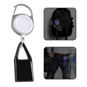 Retractable  Belt,Retractable Keychain With Clip White