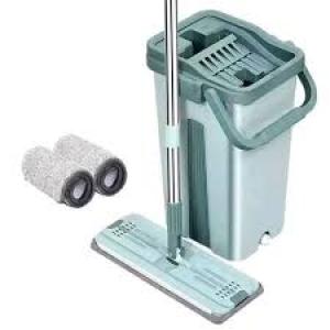 ROTATABLE FLAT SCRATCH MOP WITH BUCKET