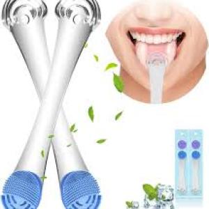 Tongue Scrapper And Mouth Odour Halitosis Removal Brush  X 2Pcs