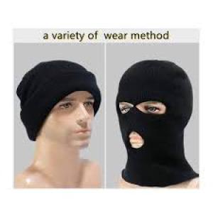 Unisex Black Balaclava Face Mask Three Hole