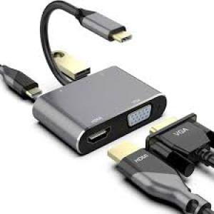 USB  Type C To Adapter VGA USB3.0 HDMI-compatible Audio Video Charger For Macbook