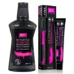 XOC Charcoal Cleansing Toothpaste + Toothbrush + Activated Charcoal Mouthwash Set